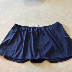 Navy Blue Skirted Swim Shorts